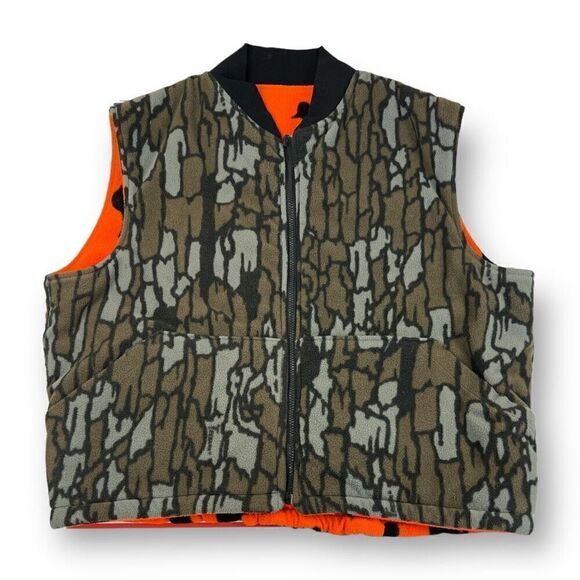 Cabelas Vintage Camo Fleece Reversible Hunting Vest Size 2XL - Picture 1 of 10